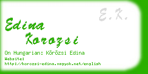 edina korozsi business card