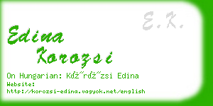 edina korozsi business card